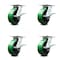 Service Caster 6 Inch Green Poly on Cast Iron Caster Set with Roller Bearing and Brake SCC SCC-35S620-PUR-GB-SLB-4 - alternate 1